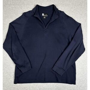 Jos A Bank Leadbetter Golf Sweater Mens XL Navy Quarter Zip Pullover Cotton